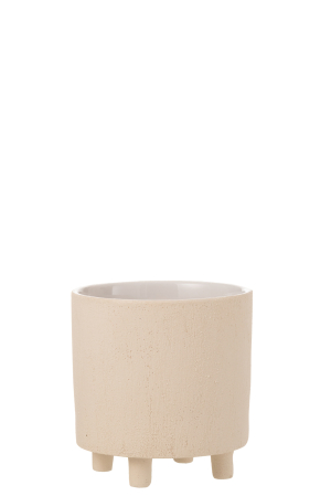 Ghivece si suporturi de flori - Ghiveci, Ceramica, Bej, 20.5x20.5x21.5