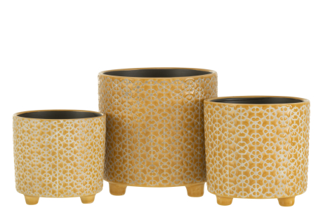 Ghiveci, Ceramica, Galben, 16.5x16.5x16.5 [2]