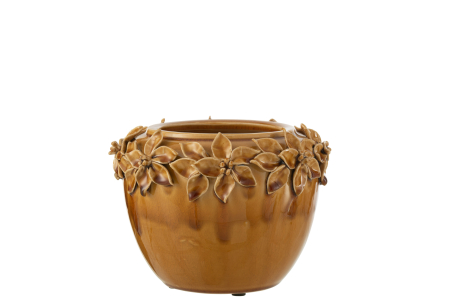 SALE % - Ghiveci, Ceramica, Galben, 22.5x22x16.5