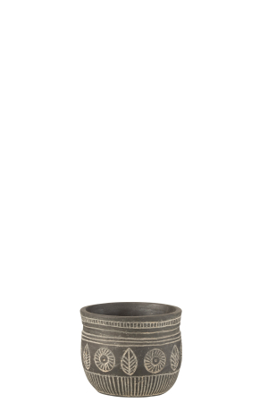 SALE % - Ghiveci, Ceramica, Gri, 13x13x11