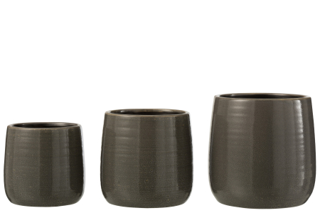 Ghiveci, Ceramica, Gri, 15x15x16.5 [3]