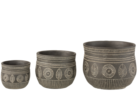 Ghiveci, Ceramica, Gri, 23.5x23.5x19 [2]