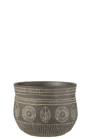 SALE % - Ghiveci, Ceramica, Gri, 23.5x23.5x19
