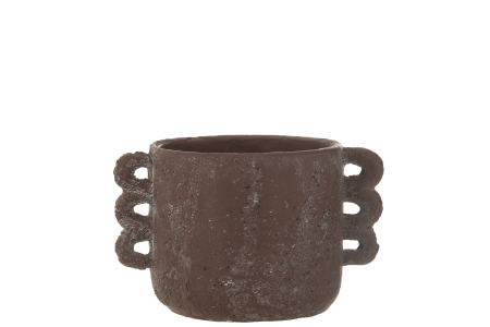 SALE % - Ghiveci, Ceramica, Maro, 21x14.5x13