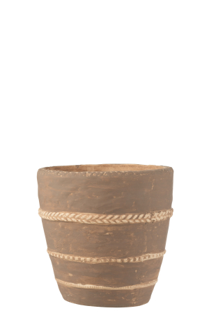 Ghivece si suporturi de flori - Ghiveci, Ceramica, Maro, 23.5x23.5x24