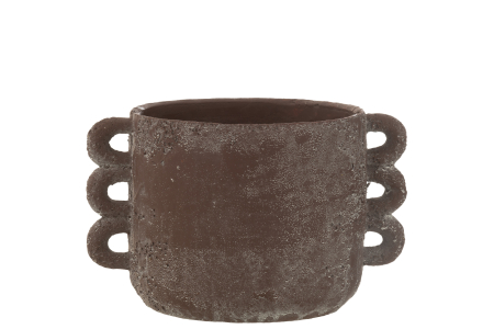 SALE % - Ghiveci, Ceramica, Maro, 25x18x15.5