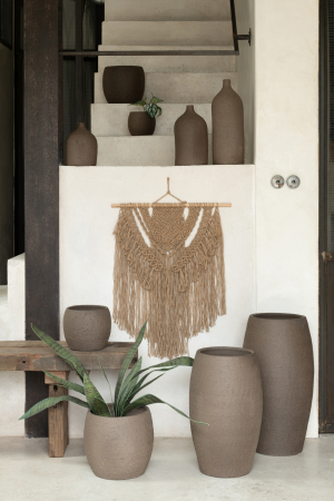 SALE % - Ghiveci, Ceramica, Maro, 28x28x26