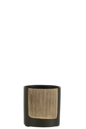 Ghivece si suporturi de flori - Ghiveci, Ceramica, Negru, 12x12x13