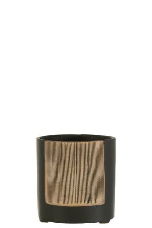 Ghivece si suporturi de flori - Ghiveci, Ceramica, Negru, 15x15x15.5