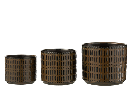 Ghiveci, Ceramica, Negru, 17x17x15 [2]