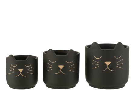 Ghiveci, Ceramica, Negru, 19x19x20 [3]