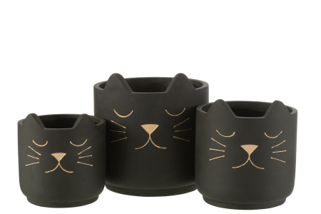 Ghiveci, Ceramica, Negru, 19x19x20 [2]