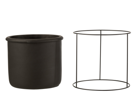 Ghiveci, Ceramica, Negru, 20x20x19.5 [1]