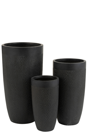 Ghivece si suporturi de flori - Ghiveci, Ceramica, Negru, 38x38x72.5