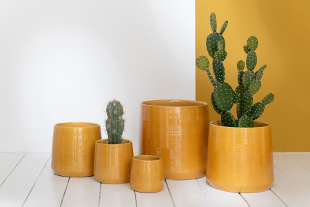 SALE % - Ghiveci, Ceramica, Ocru, 28x28x26
