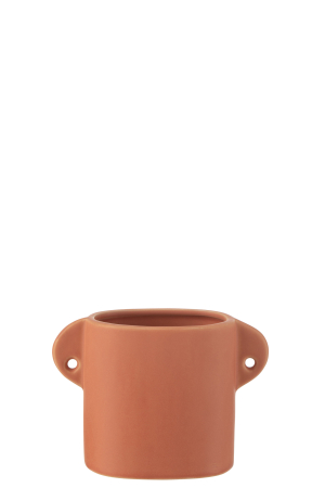 SALE % - Ghiveci, Ceramica, Portocaliu, 17.5x4x13