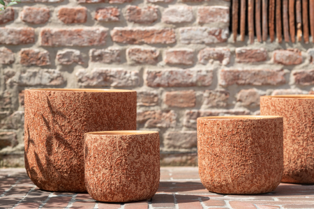 SALE % - Ghiveci, Ceramica, Portocaliu, 25x25x23