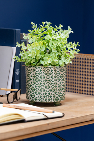 SALE % - Ghiveci, Ceramica, Verde, 14x14x13.5