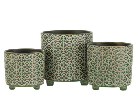 Ghiveci, Ceramica, Verde, 16.5x16.5x16.5 [2]