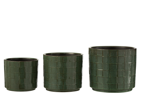 Ghiveci, Ceramica, Verde, 17x17x15 [2]