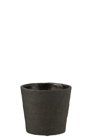 Ghivece si suporturi de flori - Ghiveci, Ciment, Negru, 16.5x16.5x15.5
