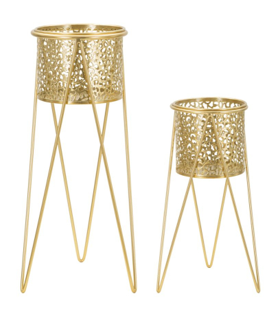 SALE % - Ghiveci Glod, set 2, 21x20x46-18x18x32 cm