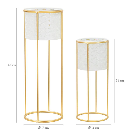 Ghiveci Glod, set 2, Whity cm ø 17x46-14x34  [5]