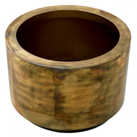 Ghiveci, Jasper rotund L, finisaj din alamă cu aspect vintage Ø 79.5 | H. 54 (CM) [2]