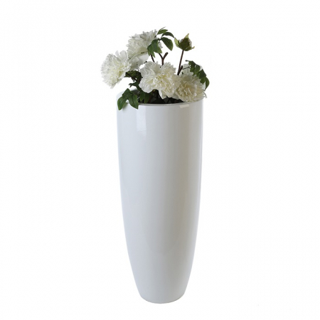 SALE % - Suport ghiveci Konus, rasina/fibra de sticla, alb, 92x36  cm