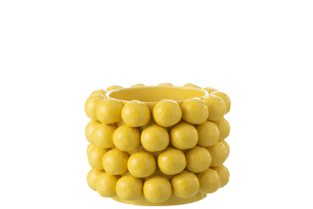 SALE % - Ghiveci Lămâie, ceramica, Galben, M, L 25| W 25| H 18.5 cm