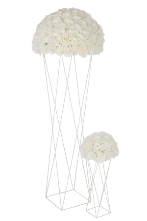 Ghiveci, Metal, Alb, 30x30x145 [4]