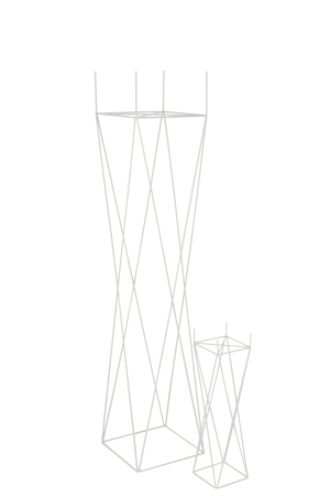 Ghiveci, Metal, Alb, 30x30x145 [3]