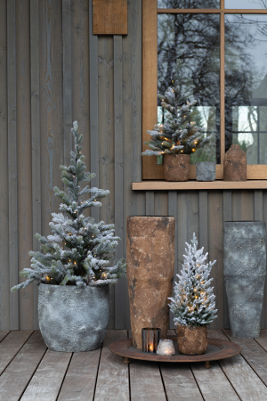 SALE % - Ghiveci, Metal, Maro, 14x14x12