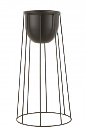 VAZE SI GHIVECE - Ghiveci, Metal, Negru, 23x23x45 cm