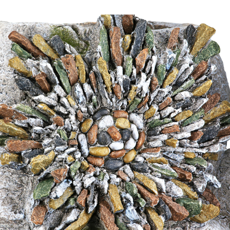 Ghiveci, Melc, „Selma”, motiv mozaic, Magnesia, culori naturale, 24 x 40 x 23 cm [3]