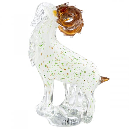 Glasart, Figurină, Capricorn, Capricorn, Sticlă, alb, PU 1, L. 11 cm, L. 18 cm, H. 29 cm [1]
