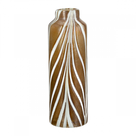 Glasart, Vază, African, în dungi, Sticlă, maro, alb, PU 2, L. 9 cm, L. 9 cm, H. 27 cm [1]