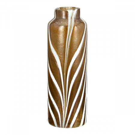 Glasart, Vază, African, în dungi, Sticlă, maro, alb, PU 2, L. 9 cm, L. 9 cm, H. 27 cm VAZE SI GHIVECE - Glasart, Vază, African, în dungi, Sticlă, maro, alb, PU 2, L. 9 cm, L. 9 cm, H. 27 cm