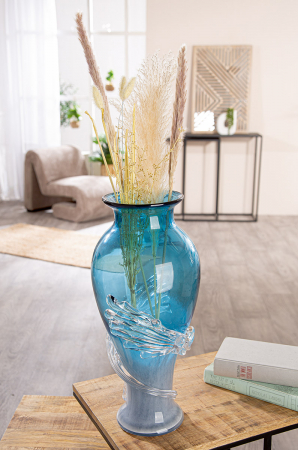 Glasart, Vaza, Wave, Sticla, albastra, PU 1, H. 50 cm, D. 23 cm [2]