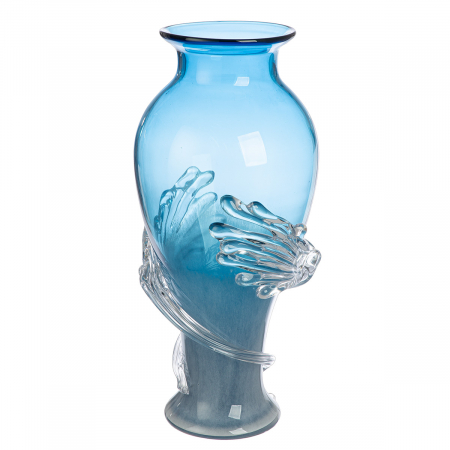 VAZE SI GHIVECE - Glasart, Vaza, Wave, Sticla, albastra, PU 1, H. 50 cm, D. 23 cm