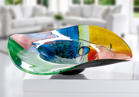 Glass Art, Bol, rotund, Sticlă, multicolor, PU 1, H 13 cm, D 48 cm [4]