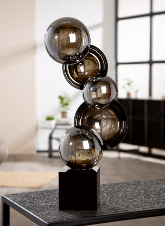 Arta sticlei - Glass Art, Sculptură, "Rondo", Sticlă, negru, alb, PU 1, L. 11 cm, L. 20 cm, H 39 cm