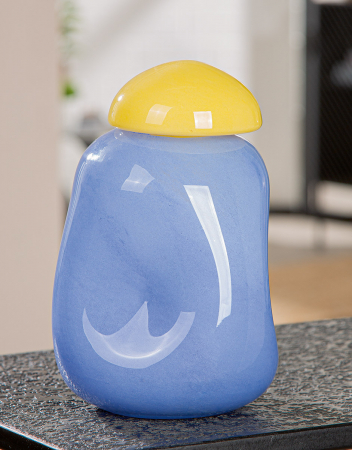 Glass Art, Vază, „Bombon”, Sticlă, albastru, PU 2, H 21 cm, D 14 cm [3]