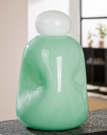 Glass Art, Vază, „Bombon”, Sticlă, verde deschis, PU 1, H 38 cm, D 21 cm [4]