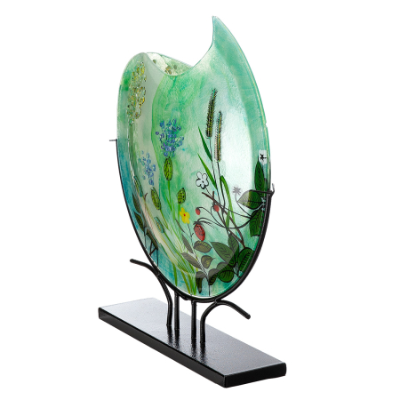 Glass Art, Vaza de podea, rotunda, "Wild Flowers", Sticla, multicolora, L. 10.5 cm, l. 50 cm, H. 48 cm [1]