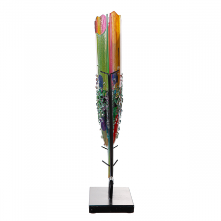 Glass Art, Vază, ovală, Sticlă, albastru, roz, PU 1, L. 11 cm, L. 30 cm, H 49 cm [2]