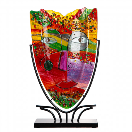 Glass Art, Vază, ovală, Sticlă, roz, PU 1, L. 11 cm, L. 30 cm, H 49 cm [1]