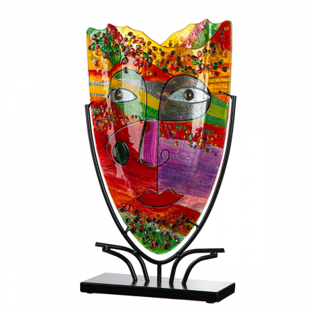 Glass Art, Vază, ovală, Sticlă, roz, PU 1, L. 11 cm, L. 30 cm, H 49 cm VAZE SI GHIVECE - Glass Art, Vază, ovală, Sticlă, roz, PU 1, L. 11 cm, L. 30 cm, H 49 cm