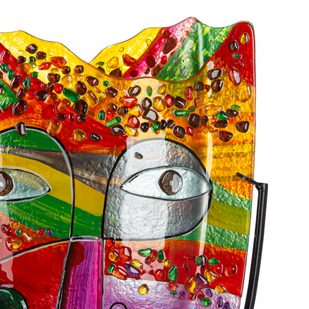 Glass Art, Vază, ovală, Sticlă, roz, PU 1, L. 11 cm, L. 30 cm, H 49 cm [3]