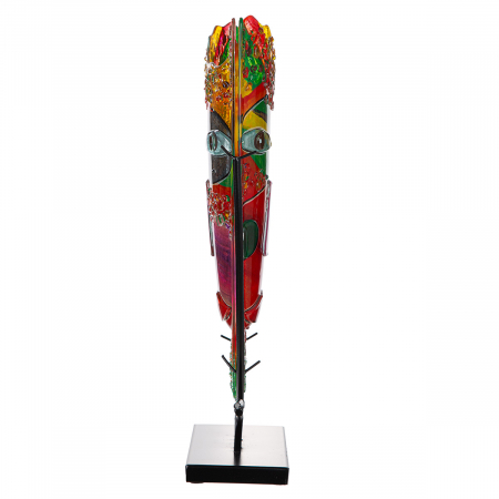 Glass Art, Vază, ovală, Sticlă, roz, PU 1, L. 11 cm, L. 30 cm, H 49 cm [2]